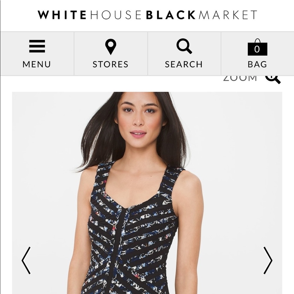 White House Black Market Striped Shell Top